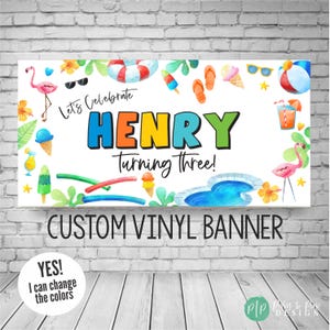 Pool Party Birthday Banner, Summer Fun Birthday Sign, Splish Splash Birthday, Everything Summer Birthday Party, Splash Party Summer Decor