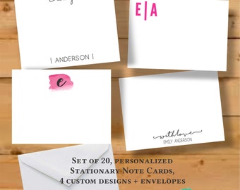 Stationery Set | Custom Note Cards | Personalized Stationary with Name | All Designs Included