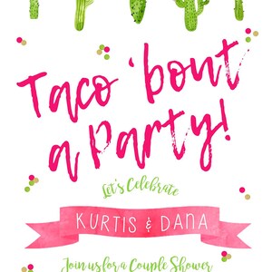 Taco Bout a Party Invitation, Taco Bout a Party Invite, fiesta invitation, Fiesta Birthday Invitation, Cacti Birthday, watercolor, Fiesta image 6