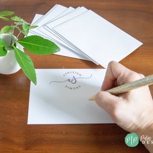 Custom Stationery Set - Personalized Note Cards with Envelopes - Modern Stationary image 8