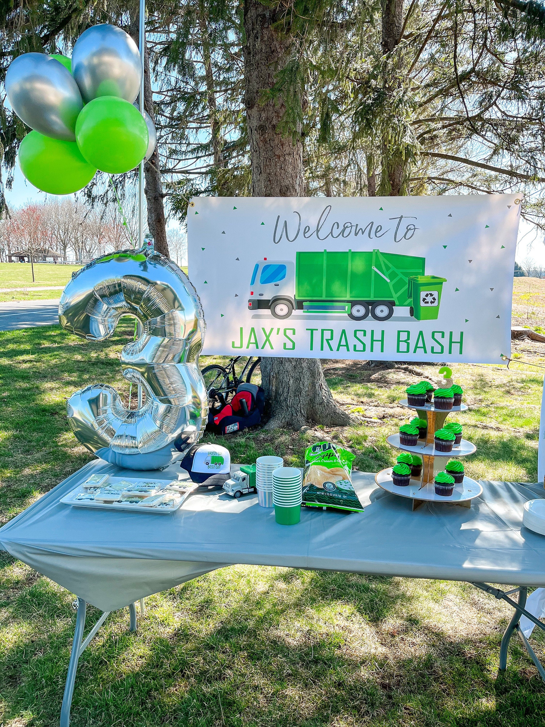 Anniversaire De Camion A Ordures Banniere Danniversaire Etsy Canada