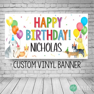 Dog Birthday Party, Puppy Birthday Banner, Puppy Dog Backdrop, Puppy Party Decoration, Puppy Photo Backdrop, Dog Birthday Party Decorations