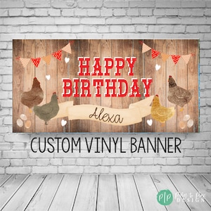 Barnyard Party Decor, Chicken Birthday Banner, Farm Birthday, This Chick is One Party, Farm Party Birthday Decor, Chicken Birthday Decor