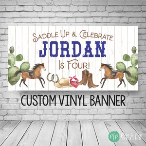 Cowboy Birthday Banner, Cowboy Party Decor, Cowgirl Birthday, Western Birthday Banner, Birthday Banner, Horse Birthday Banner, Cowgirl Party image 3