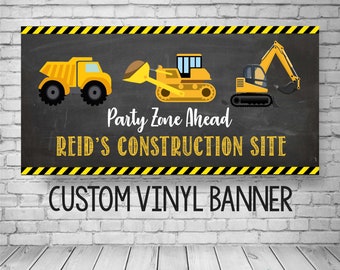 Construction Birthday Banner, Construction Party Decor, Construction Birthday Party, Construction Party Decorations, Personalized Banner