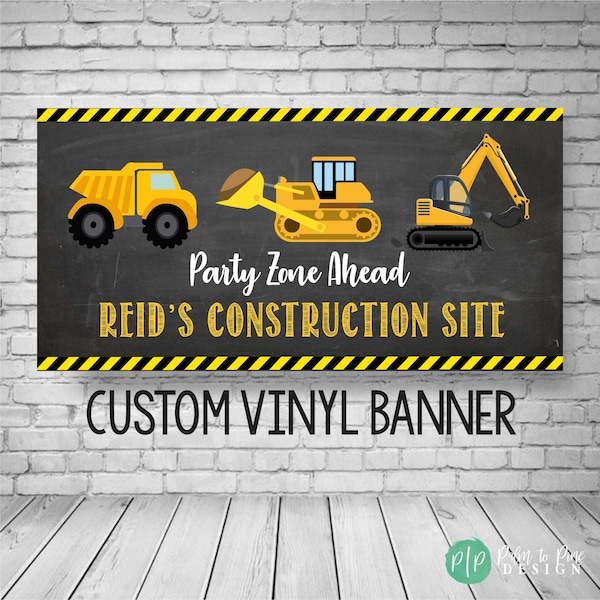 Construction Birthday Banner, Construction Party Decor, Construction Birthday Party, Construction Party Decorations, Personalized Banner