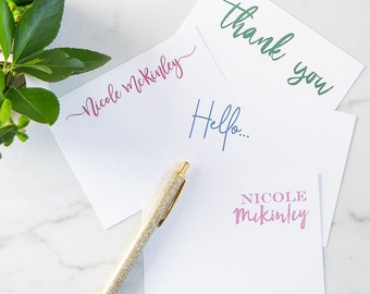 Personalized Stationery Set, Custom Stationary Note cards with A2 envelopes