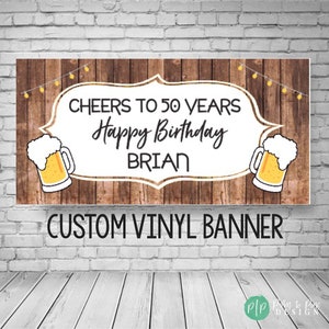 Cheers and Beers Personalized birthday banner