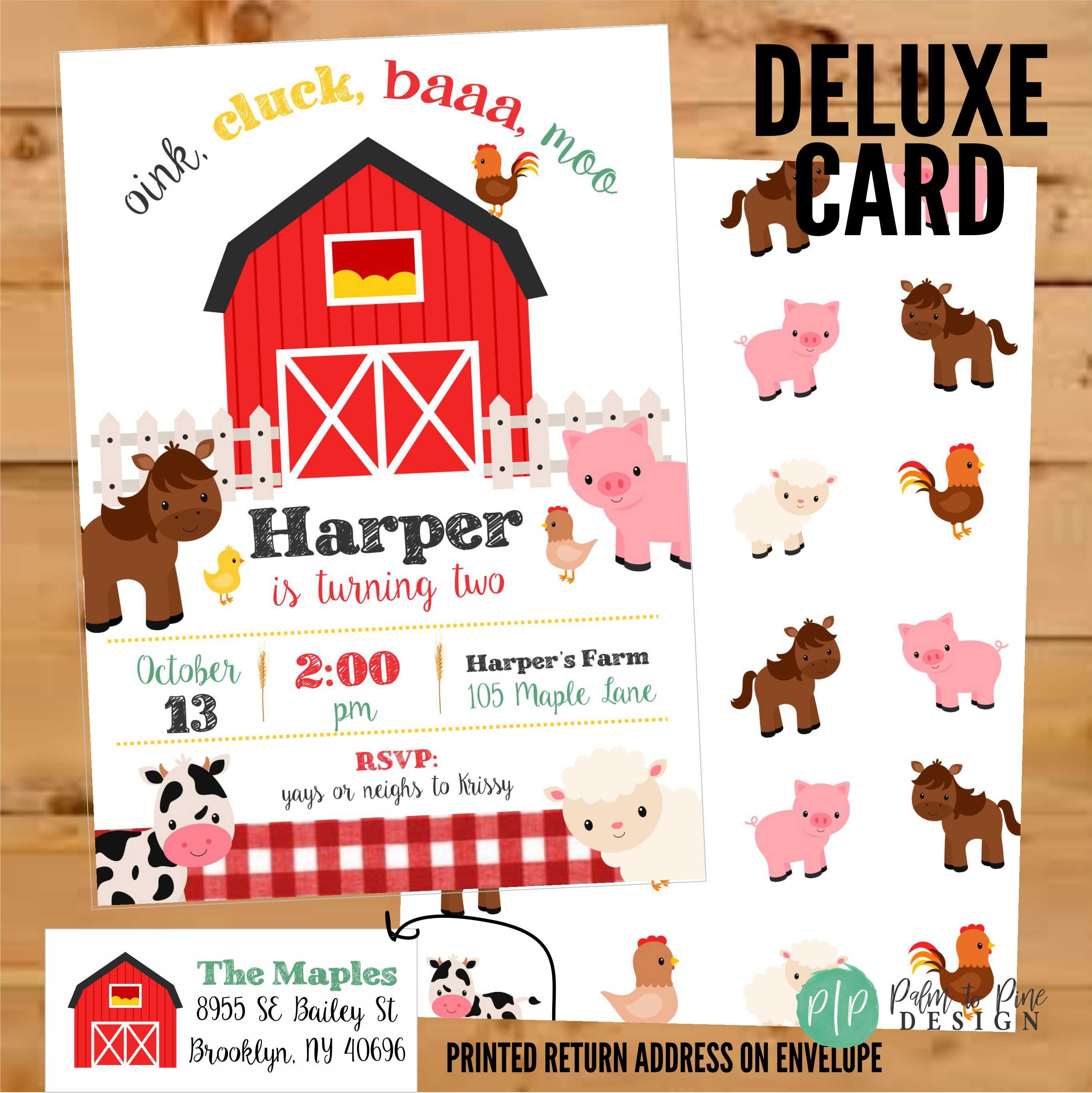 Original Farm Party Invitations