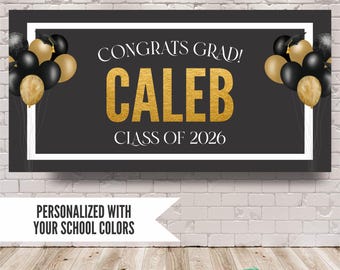 Custom Graduation Party Banner: Personalized Vinyl Grad Backdrop (Digital or Printed)