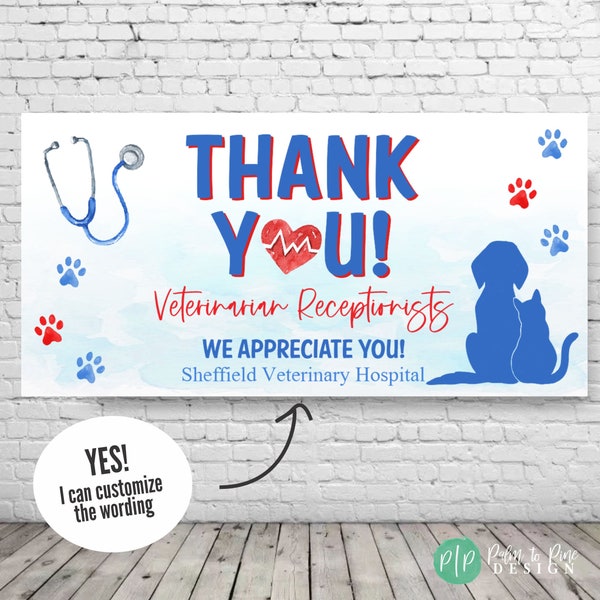 Veterinary Receptionists Week, Veterinary Appreciation Banner, Thank You Veterinarian Sign, Veterinary Assistant Week Banner, Vet Tech Sign