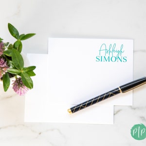 Custom Stationery Set - Personalized Note Cards with Envelopes - Modern Stationary image 7