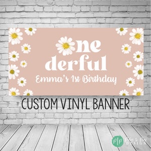 Garden Party, Girls First Birthday, Girls Daisy Birthday Party Decor, Daisy Birthday Banner, Daisy Flower Backdrop, Groovy Onederful Banner