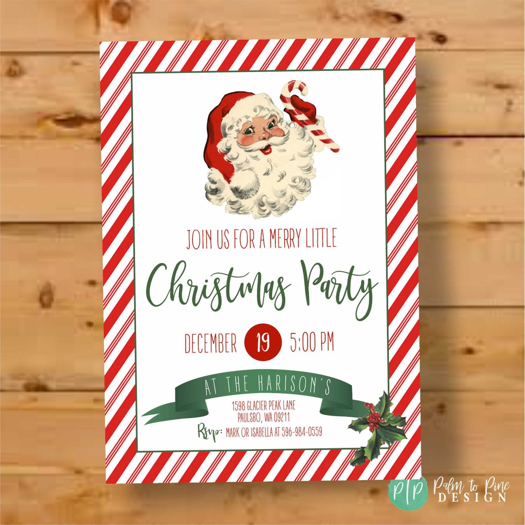 Vintage Christmas Party Invite Vintage Christmas Card - Etsy