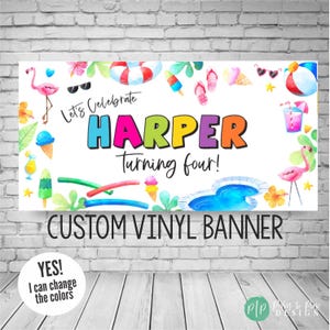Summer Fun Birthday Banner, Splish Splash Birthday, Everything Summer Birthday Party, Splash Party Summer Decor, Pool Party Birthday Banner