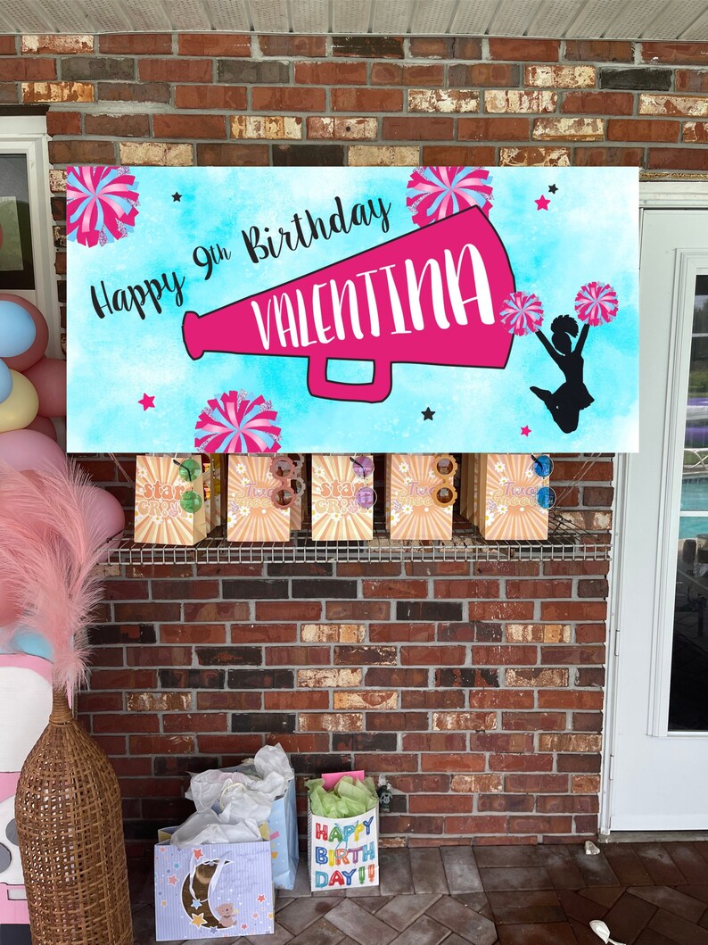 Cheerleading Birthday Banner Cheer Birthday Party Cheer Etsy