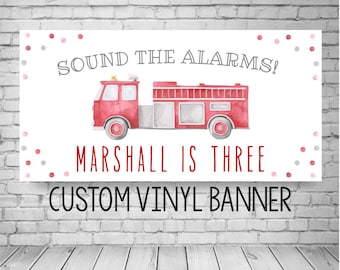 Firetruck Birthday Banner: Personalized Firefighter Party Decor