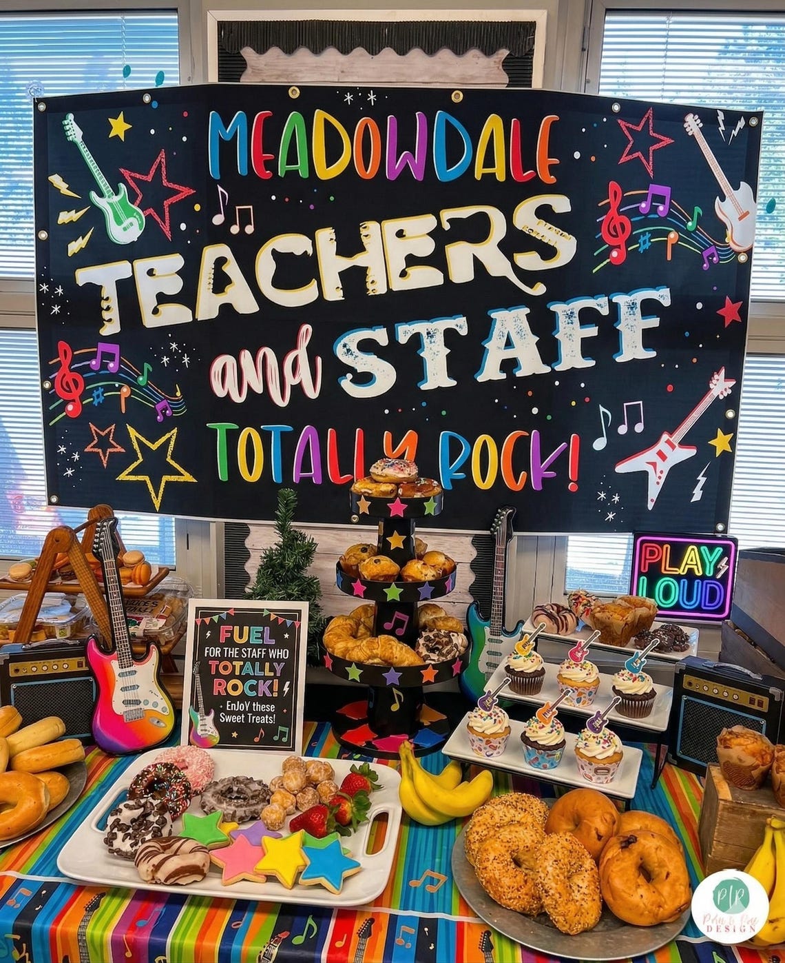 Teacher Appreciation Banner, Rockstar Thank You School Staff, Our Team ...