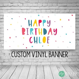 Happy birthday banner personalized, Birthday Banner for girl, Custom birthday banner, yard banner, birthday yard decoration, polka dot decor