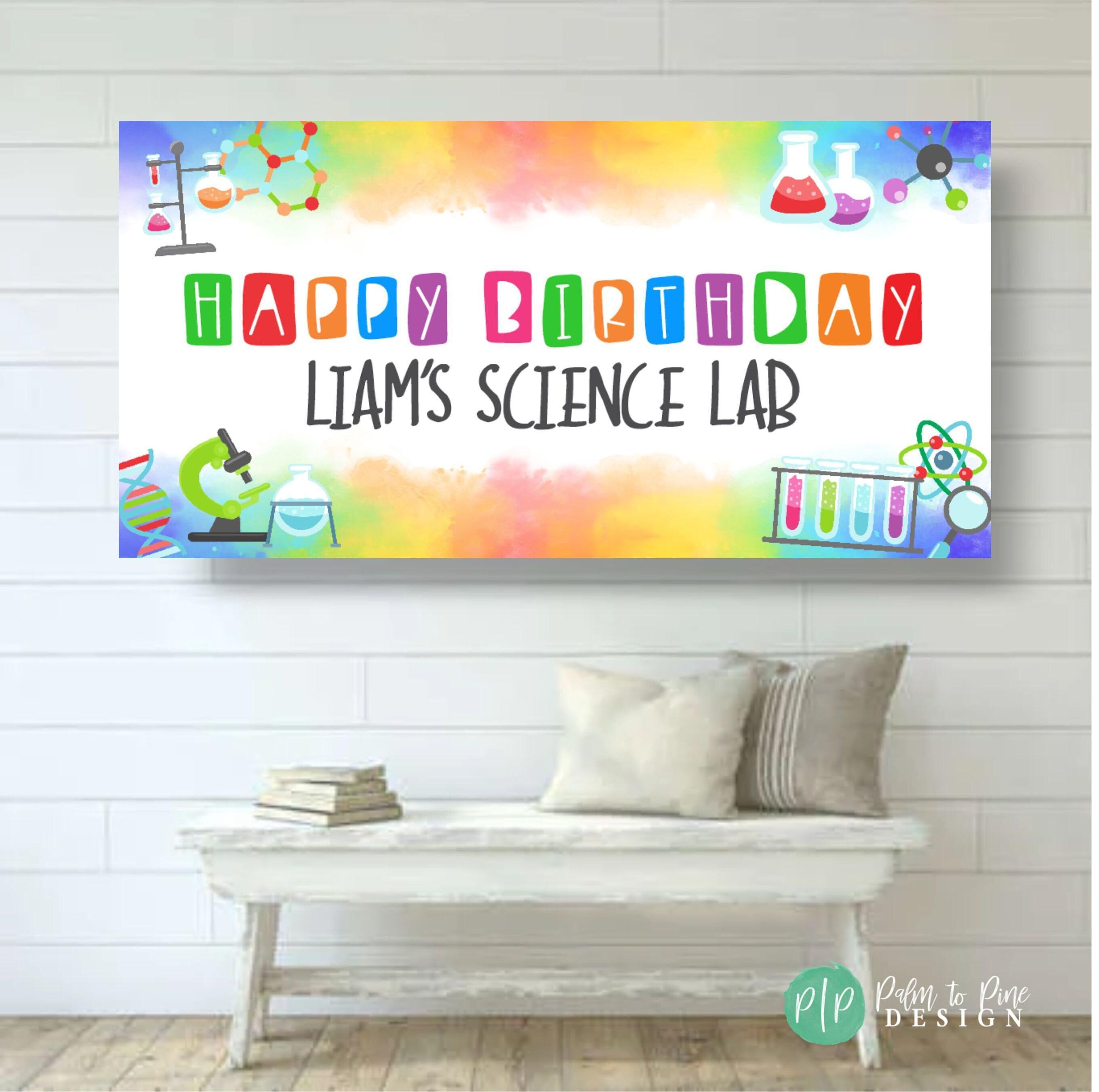 Science Lab Birthday Backdrop | Personalized Science Party Decor - Etsy