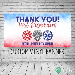 First Responders Appreciation Banner, National First Responders Day Decor, Telecommunicators Appreciation Sign, Emergency Responders Banner