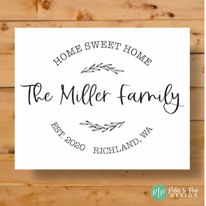 New home Print, Home Sweet Home Sign, New Home Sign, New Home Housewarming Gift, Personalized New Home Sign, Custom First House Sign, Home