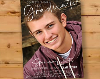 High School Graduation Party Invitation, Graduation Party Invitation, high school graduation party invitations, Graduation Announcement Male