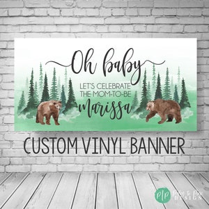 Banner para baby shower de osito, decoración para baby shower de osito, baby shower de osito, banner de baby shower de bosque, decoración de baby shower de bosque, banner para exteriores