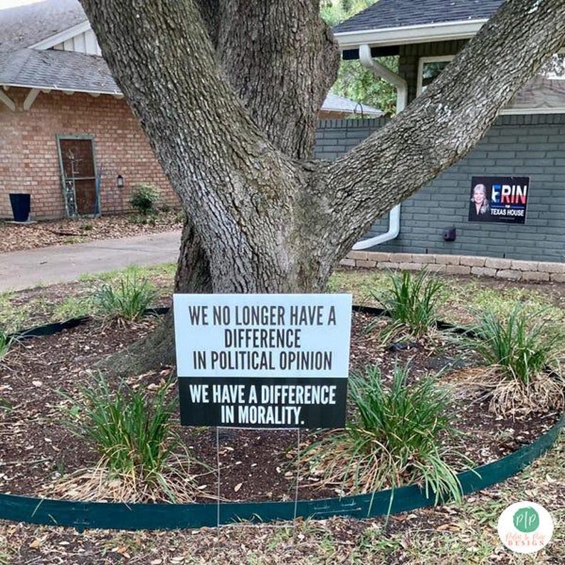 political yard signs in front yard