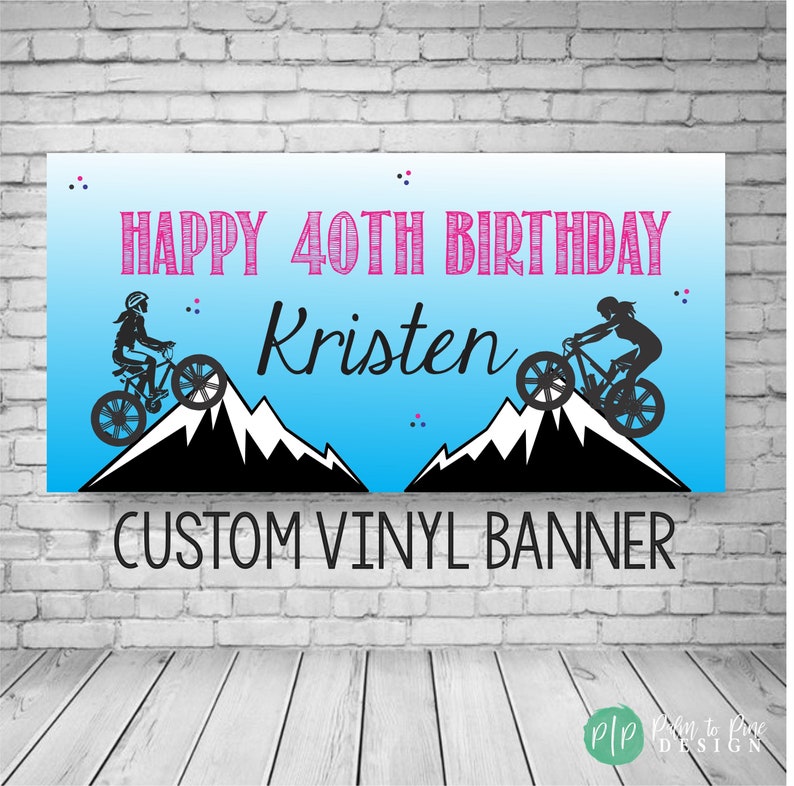 Biking Birthday Banner, Mountain Bike Party Decor, Mountain Bike Birthday Party, BMX Bike Party Decoration, BMX Birthday Banner, Bike Banner image 4