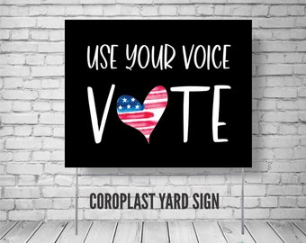 Vote yard sign, Political yard sign, Rally sign, Register to vote, American flag vote sign, Patriotic voting sign, Election yard sign, 2020