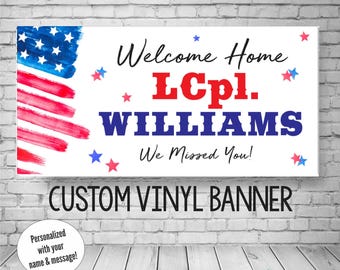 Welcome home military banner, Deployment homecoming sign