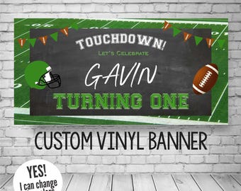 Football Birthday Banner, Personalized Sports Party Decorations (Custom Colors)