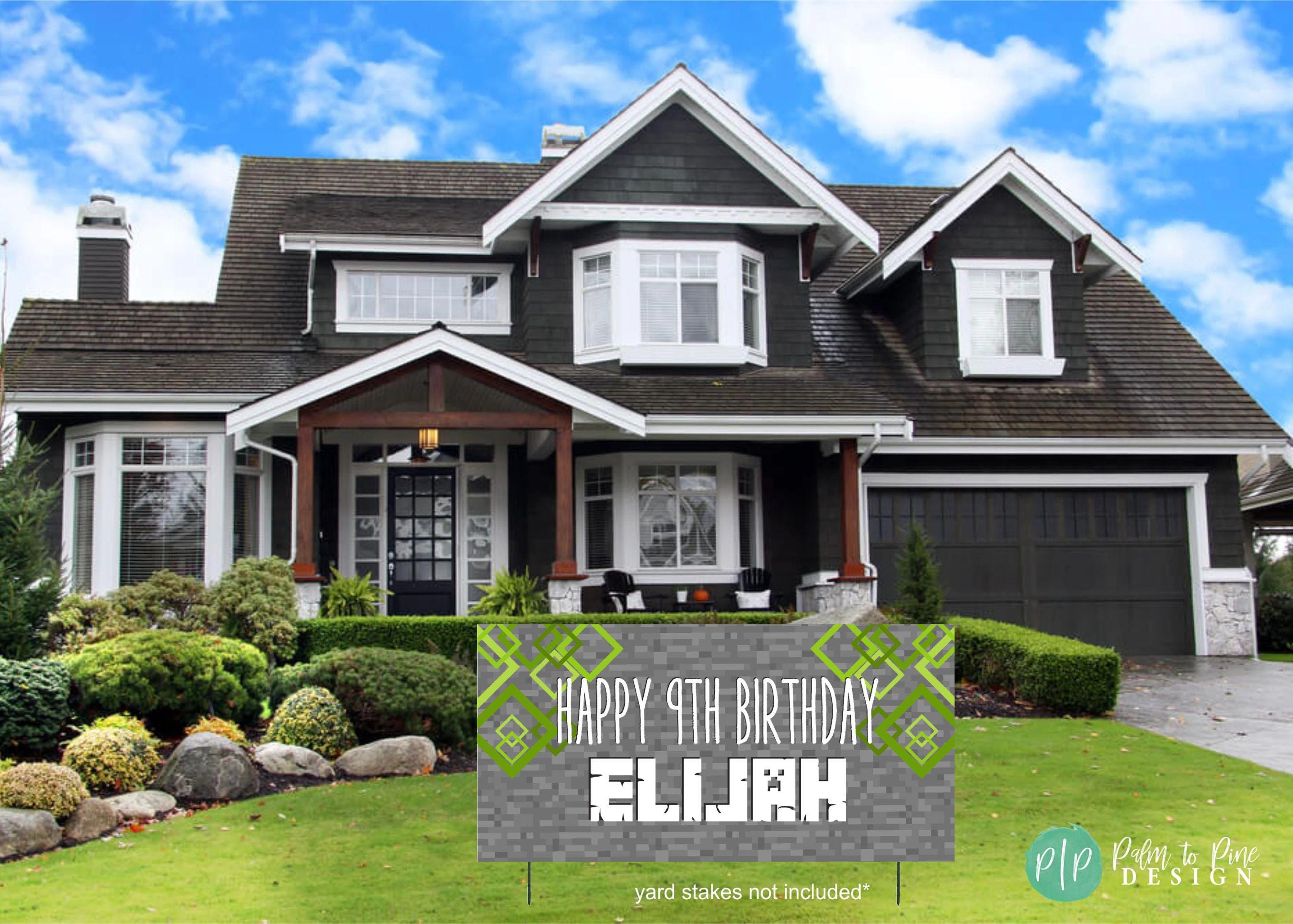 Block Style Birthday Banner - Custom Print