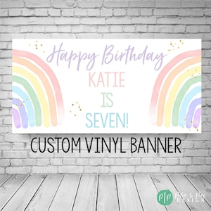 Rainbow Birthday Banner, Rainbow Birthday Party, Modern Rainbow Birthday Backdrop, Rainbow banner, Rainbow Party Decoration, First Birthday