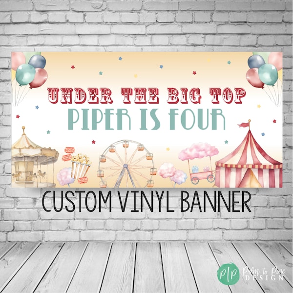 Custom Circus Backdrop, Carnival Birthday Party Banner, Circus Party Birthday Decor, Under the Big Top Circus Party, The Greatest Show Sign