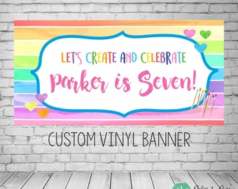 Art Party Birthday Banner, Paint Party Decor, Art Birthday Party, Painting Party Decorations, Painting Party Banner, Vinyl Banner, Birthday