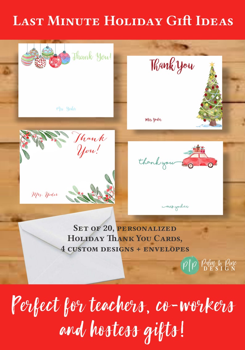 Personalized Thank You Cards Holiday Thank You Cards Thank Etsy