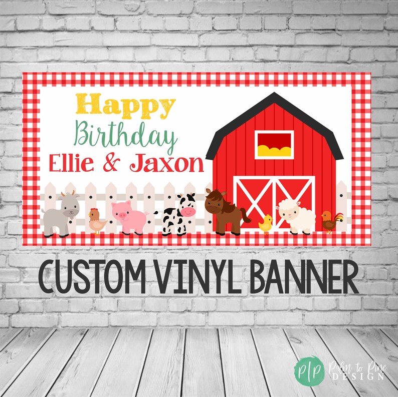 Farm Birthday Banner, Barnyard Party Decor, Barn Birthday, Farm Party Birthday Decor, Farm Animal Banner, Farm Animal Party decor for kids image 6