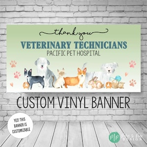 Veterinary Appreciation Week Banner 2026, Personalized Vet Tech Thank You Sign