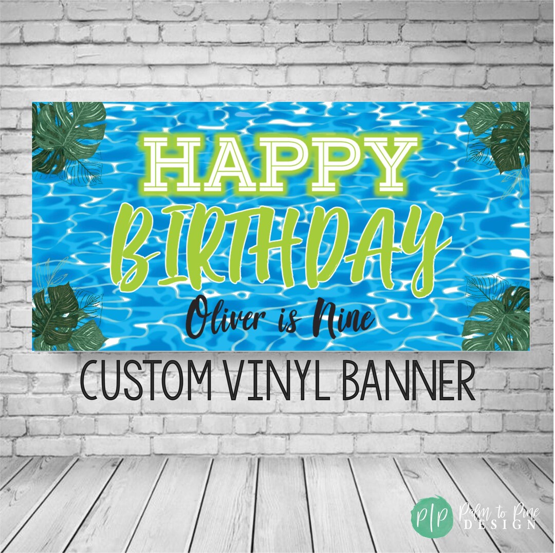 Pool Party Birthday Banner, Pool Party Backdrop, Pool Party Decorations