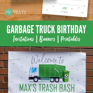 Anniversaire De Camion A Ordures Banniere Danniversaire Etsy France