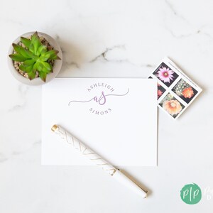 Custom Stationery Set - Personalized Note Cards with Envelopes - Modern Stationary image 10