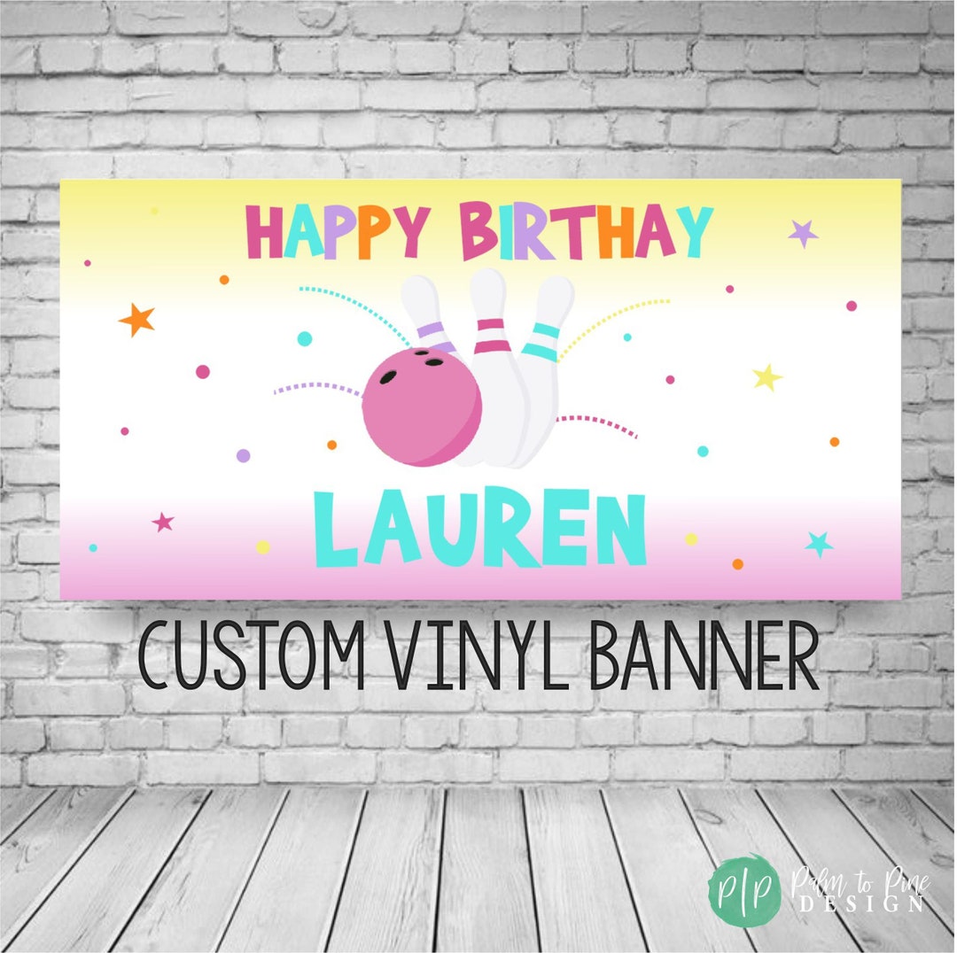 Bowling Birthday Banner, Birthday Bowling Sign, Bowling Birthday Banner