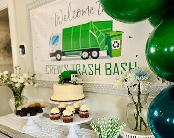 Anniversaire De Camion A Ordures Banniere Danniversaire Etsy France