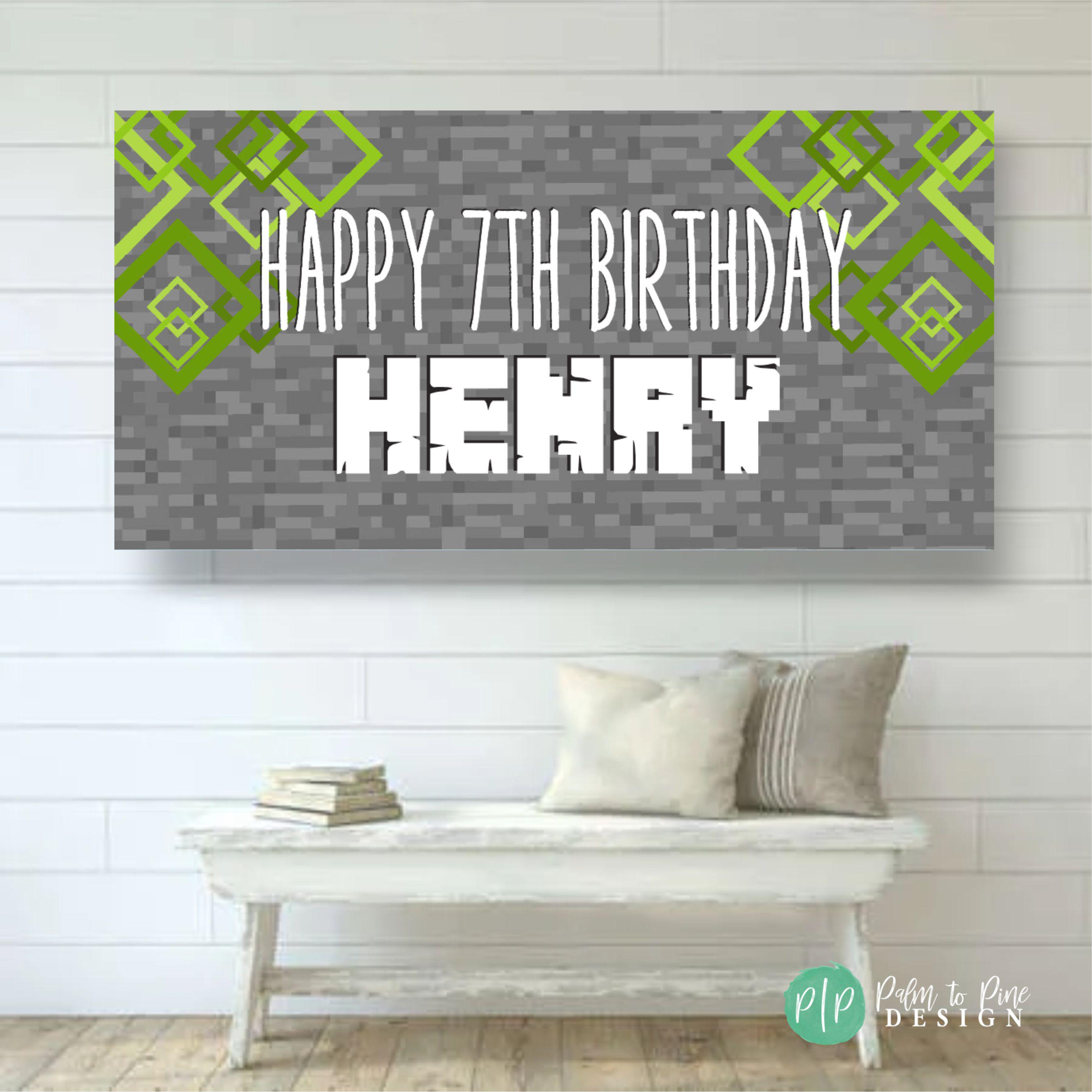 Block Style Birthday Banner - Custom Print