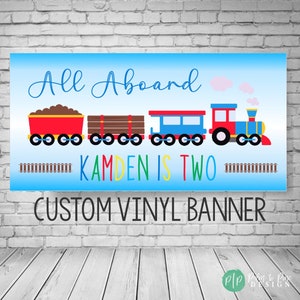 Train Birthday Banner, Train Banner, Train Birthday Decor, Train Party Decorations, Birthday banner for boys, All Aboard Train Banner, Choo