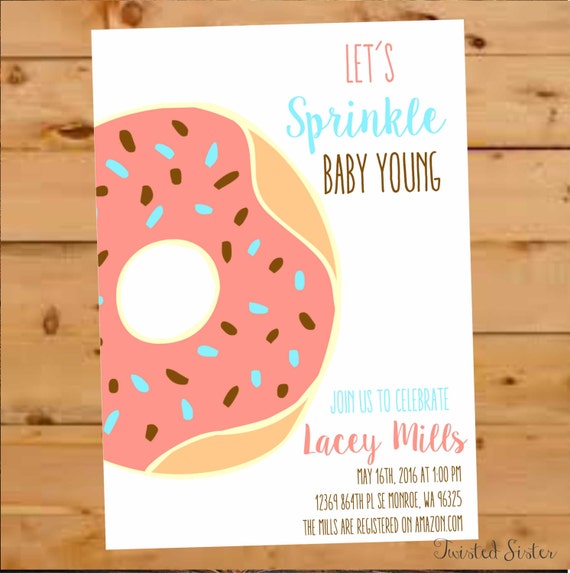 Donut Sprinkle Baby Shower Sprinkle Baby Shower Invite Donut Etsy