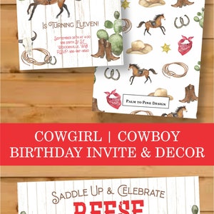 Cowboy Birthday Banner, Cowboy Party Decor, Cowgirl Birthday, Western Birthday Banner, Birthday Banner, Horse Birthday Banner, Cowgirl Party image 6
