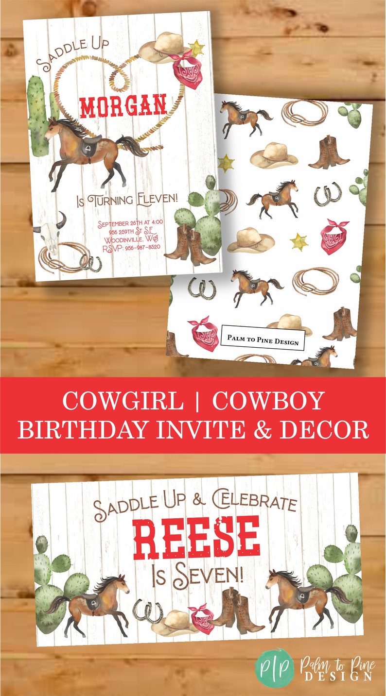 Cowboy Birthday Banner, Cowboy Party Decor, Cowgirl Birthday, Western Birthday Banner, Birthday Banner, Horse Birthday Banner, Cowgirl Party image 6